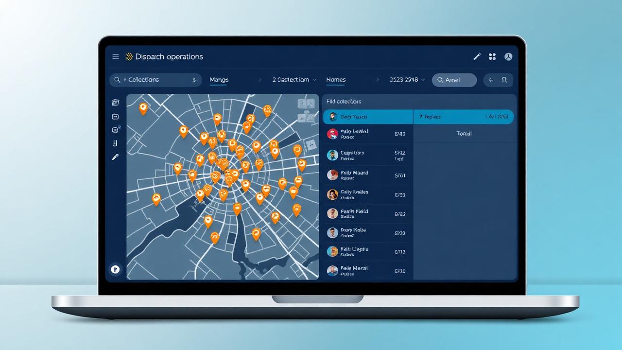 Phlebify AI dispatch dashboard concept showing collection requests on a city map