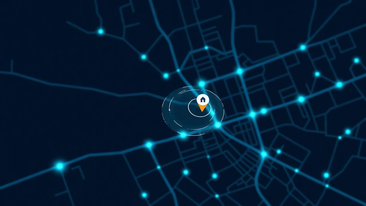 Map visualization showing distance between a patient location and nearby collection agents